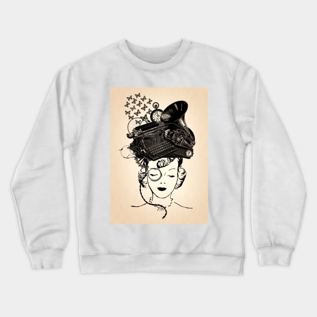 Steampunk Girl Crewneck Sweatshirt by RumourHasIt